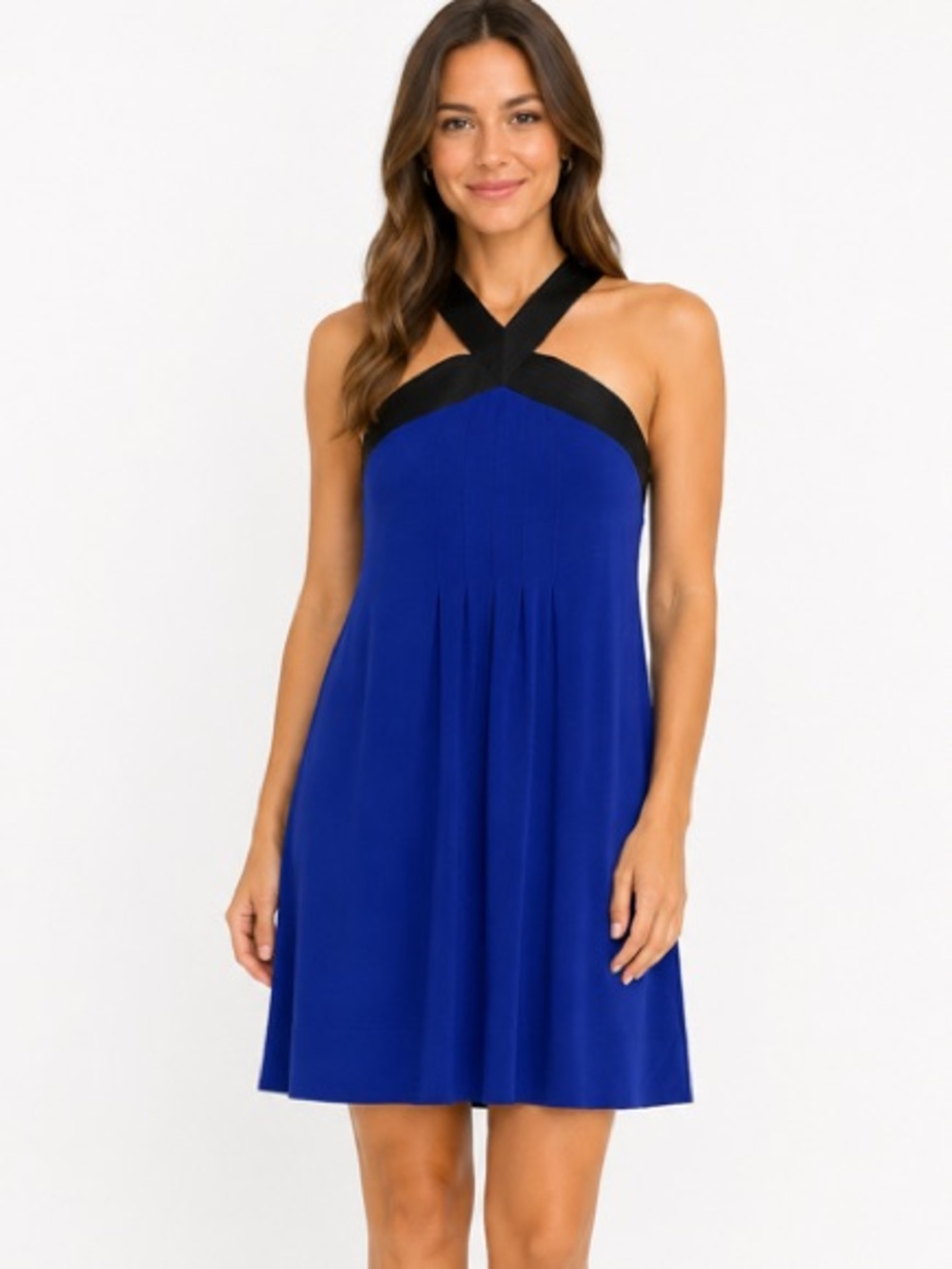 EXPRESS ROYAL BLUE HALTER DRESS